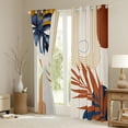 thumbnail image 3 of Homewish Boho Geometric Aesthetic Blackout Curtains Set of 2 (52x84 Each),Abstract Stripes Circles Window Curtains,Brown Beige Curtains and Drapes For Girl,Breathable Home Decor, 3 of 6