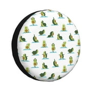 Coaee Cute Avocado Yoga Car Tire Sun Shield Spare Tire Protective Cover 14-17in For Suv, Truck, Jeep Waterproof Dustproof Thickening - 15 Inch