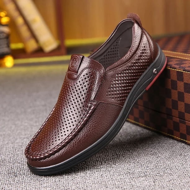 XIHAHA, mocasines para hombre, mocasines de cuero suave, transpirables, zapatos de conducción, zapatillas de deporte, zapatos casuales de cuero genuino de marca a la moda para hombre