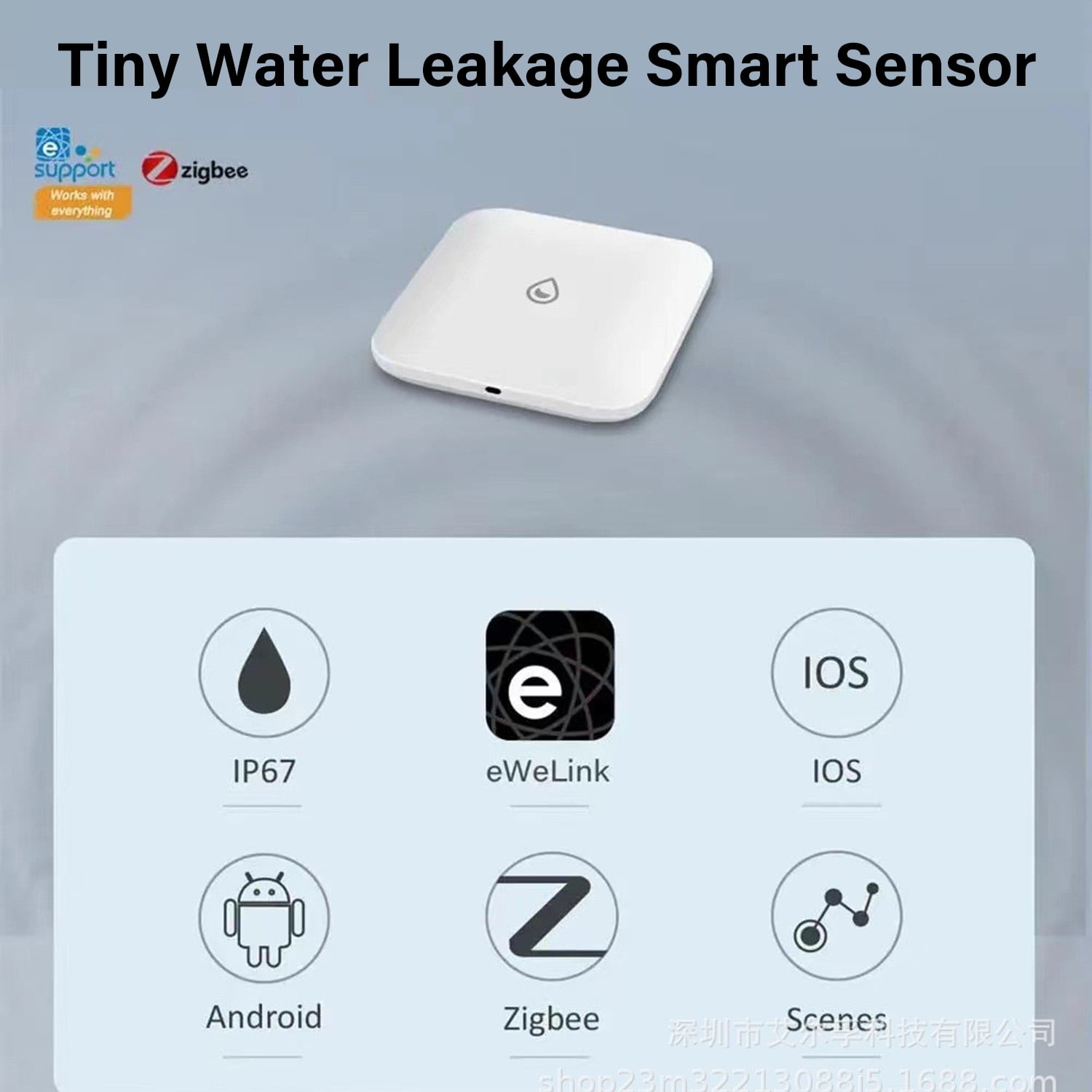 Water Leak Sensor, Zigbee 3.0 Smart Water Detector with App Alert, Low Battery Warning, for Home Kitchen, Bathroom, Basement, No Hub Required