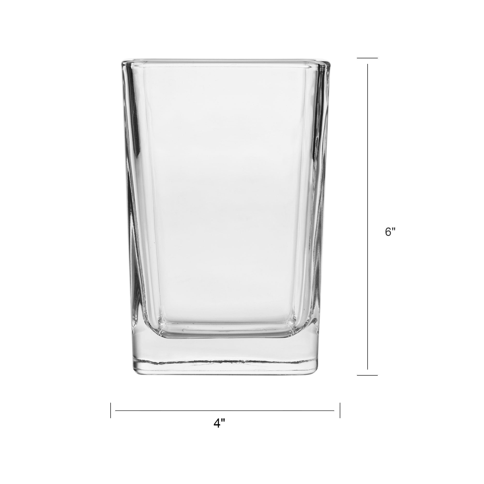Libbey Clear Glass Rectangular Floral Vase, 6 in.