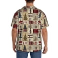 thumbnail image 3 of Xecao Rustic Plaid Forest Lodge Men's Casual Short-sleeved Shirt, a button-up collared shirt with a pocket-XX-Large, 3 of 5