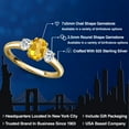 thumbnail image 2 of Gem Stone King 18K Yellow Gold Plated Silver Yellow Citrine and White Topaz Engagement Ring for Women | 1.18 Cttw | Oval 7X5MM | Gemstone November Birthstone | Size 8, 2 of 6