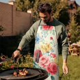 thumbnail image 4 of Pioneer Flower Floral Print Pattern Apron-Garden Aprons for Women with Pockets-Cotton Linen Waterproof Kitchen Cooking Gardening Aprons Adjustable for Kitchen,Cooking,BBQ and Salon 33x27 Inch, 4 of 7