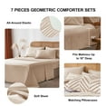 thumbnail image 4 of Flymme Khaki Comforter Set Queen Size 7 Pieces Bed in a Bag Queen Shabby Chic Geometric Bed Set All Season Boho Bedding Sets for Women Man, 4 of 8