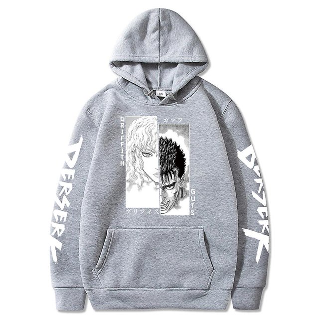Sudaderas con capucha con estampado de Anime japonés Berserk Guts Griffith, Sudaderas de manga larga de lana de Hip Hop, ropa de hombre, Sudaderas, Jersey informal