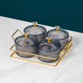 thumbnail image 2 of facefd Snack Dishes Storage Container Fruit Tray for Countertop Rack Caddy Serving 4 Bowls Gray, 2 of 8
