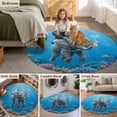 thumbnail image 6 of Funny Elephants Diving Round Living Room Rugs 3.3 ft, Seafloor Corals Fish Oceans Modern Washable Area Rug with Non-Slip Sturdy Edge Binding Round Front Door Mat Floor Carpet for Entryway, 6 of 9
