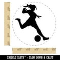 thumbnail image 2 of Soccer Player Woman Kicking Ball Association Football Rubber Stamp for Scrapbooking Crafting Stamping - Large 1-1/4 Inch, 2 of 7