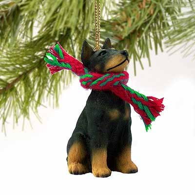 - Doberman Pinscher Miniature Dog Ornament - Black & Tan