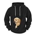 thumbnail image 4 of jobturf Cat Dog Carrier Hoodies for Men Puppy Kitten Carrying Sweatshirt Spring Fashion Pullover Top Large Pet Pocket Corduroy Shirt, 4 of 8