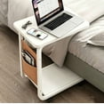 thumbnail image 2 of A wheeled double-layer storage sofa side table, coffee table and bedside sofa. It features a sturdy metal frame, saves space and is easy to move, with 360° rotatable C-shaped wheels., 2 of 8