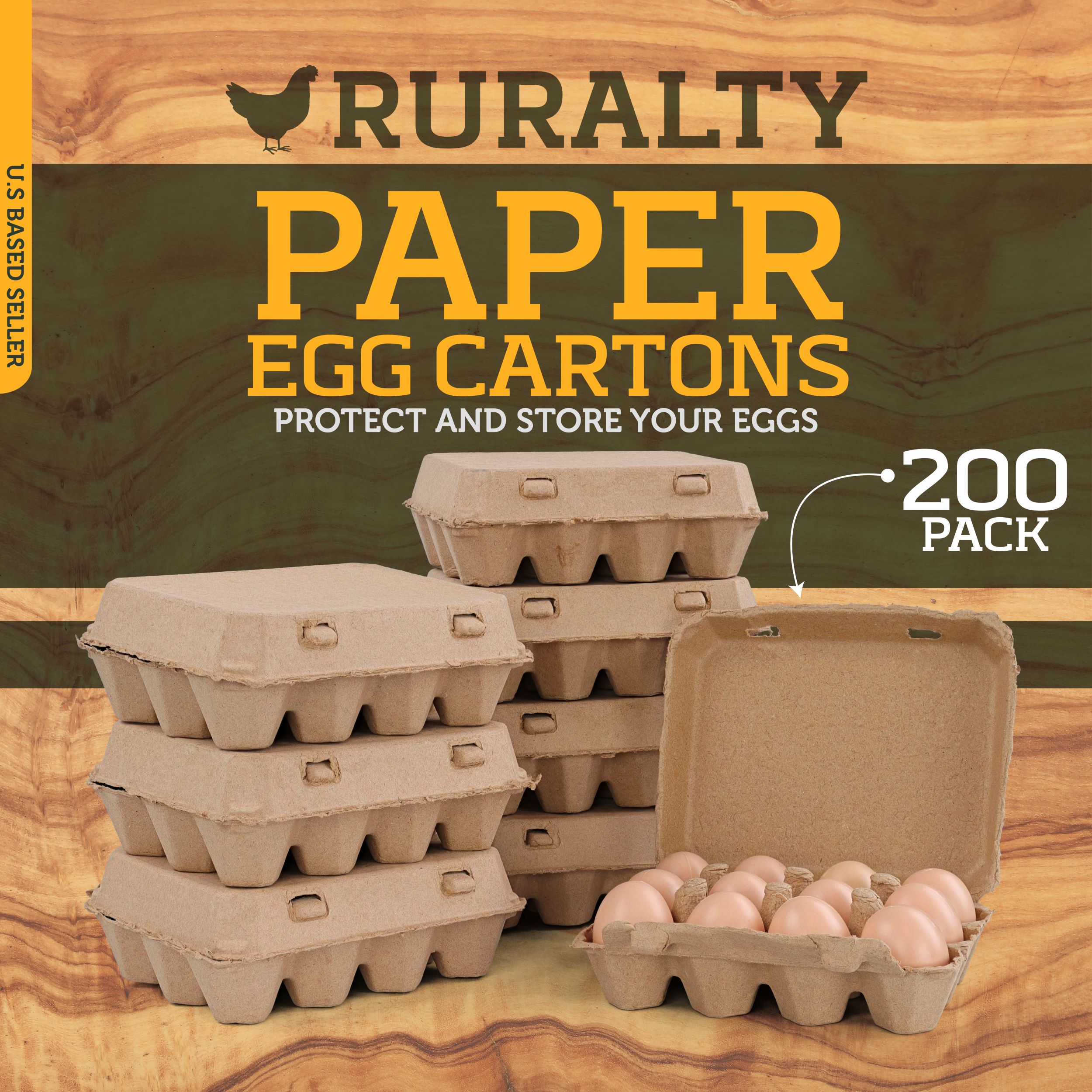 Ruralty Recycled Cardboard Egg Cartons 200ct Dozen 4x3 Vintage Bulk Egg Cartons - image 2 of 7