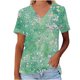 thumbnail image 5 of Camiseta de Manga Corta de la Mujer con Cuello en V Causal, Camiseta de Estante de Imitación de Moda de Verano, 5 of 5