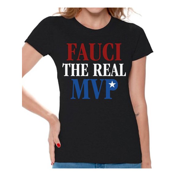 Awkward Styles Fauci Womens Shirts Dr Anthony Fauci Tshirt for Women Doctor Fauci The Real MVP Shirt Short Sleeve T Shirt Wash Your Hands Tees Womens Anthony Stephen Fauci Tee Shirt Tops