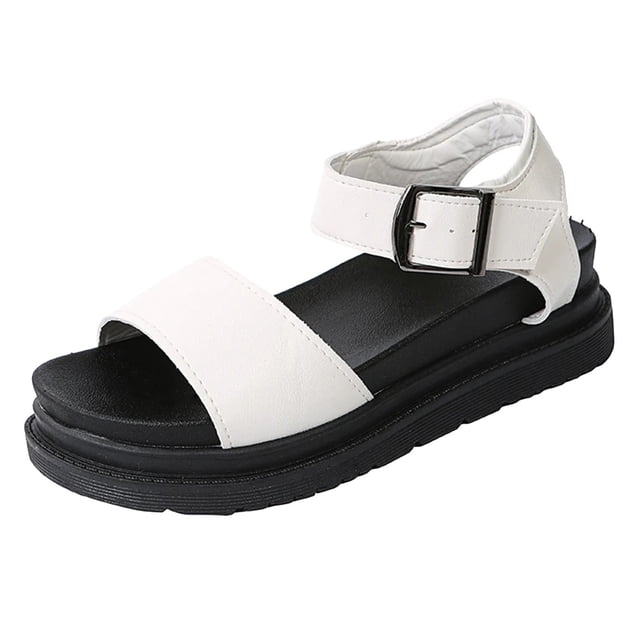 IUJSOY Flat Sandals for Women Open Toe Comfortable Footbed Platform Slingback Summer Walking Shoes