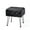 Black, variant on Home Soft Things Brick Textured Faux Fur Stool Chair, Upholstered Footrest Ottoman with Black Metal Legs and Padded Seat - White - 17''x17''x17''