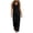 Black, variant on Womens Cowl Neck Sleeveless Linen Two Piece Outfit Relax Tank Top Wide Leg Full Length Pants Side Pocket Casual Co Ord Set
