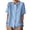 Blue, variant on Linen Blouse For Double Open Front Lapel Shirt Short Sleeve Top Plus Size Summer Beach Casual Collared Shirt