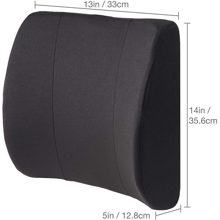 Luniform Lumbar Support Cushion 7 12 H x 11 x 2 34 D Black - Office Depot