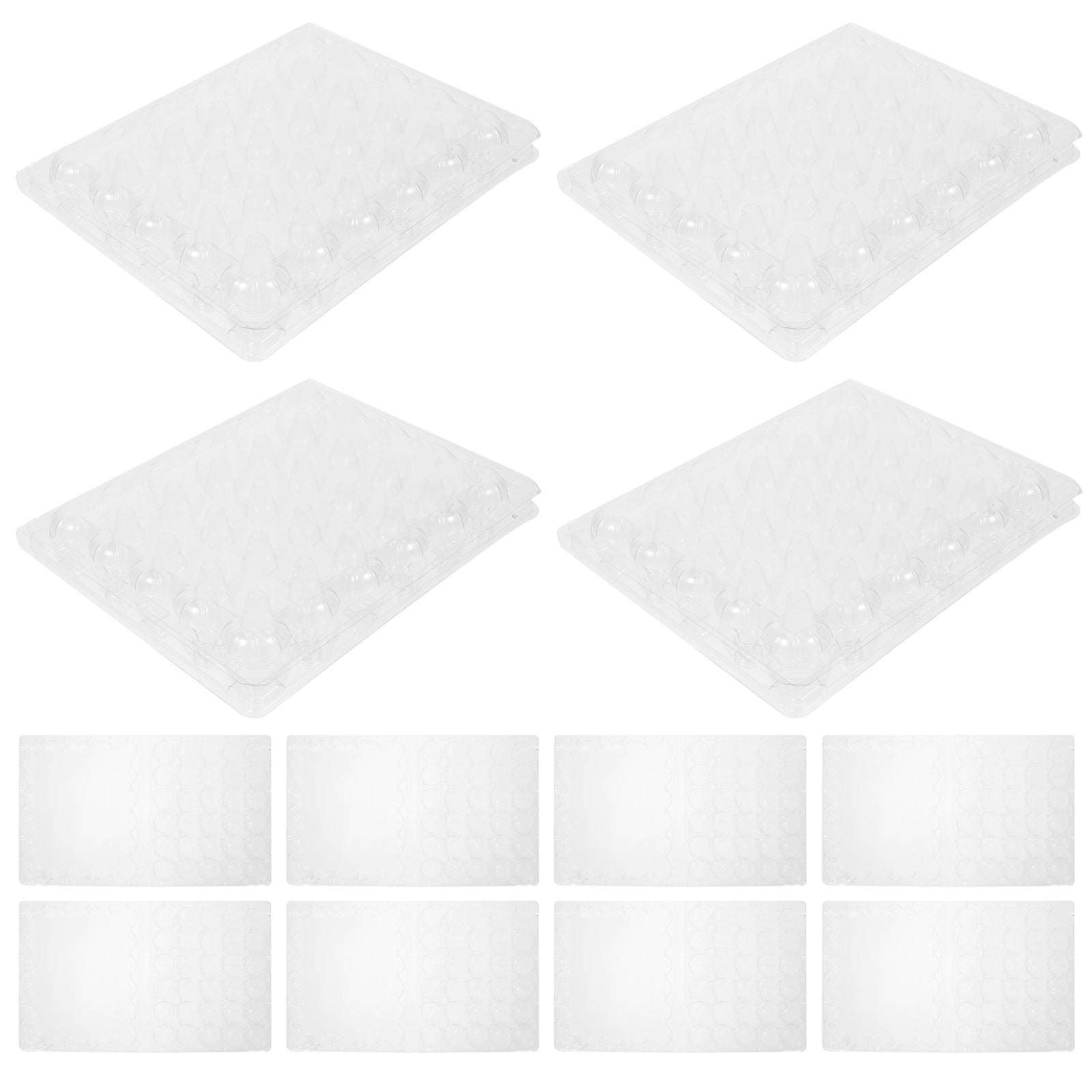 UPKOCH Clear Quail Egg Holder 25Pcs Reusable Plastic Trays With Lid For Kitchen Use And Travel