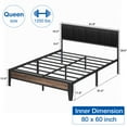 thumbnail image 5 of Lusimo Queen Bed Frame with Soft Fabric Upholstered Headboard, Metal Platform Bed for Adults with Extra Wide Metal Support Legs and Under Bed Storage, Black, 5 of 10