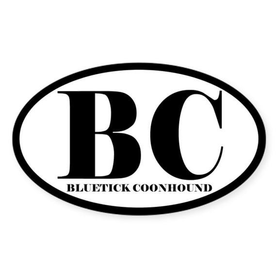 CafePress - BC Abbreviation Bluetick Coonhound Oval Sticker - Sticker (Oval)