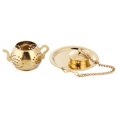 thumbnail image 2 of Colador de té DQrwqpou de acero inoxidable dorado, 2 of 6