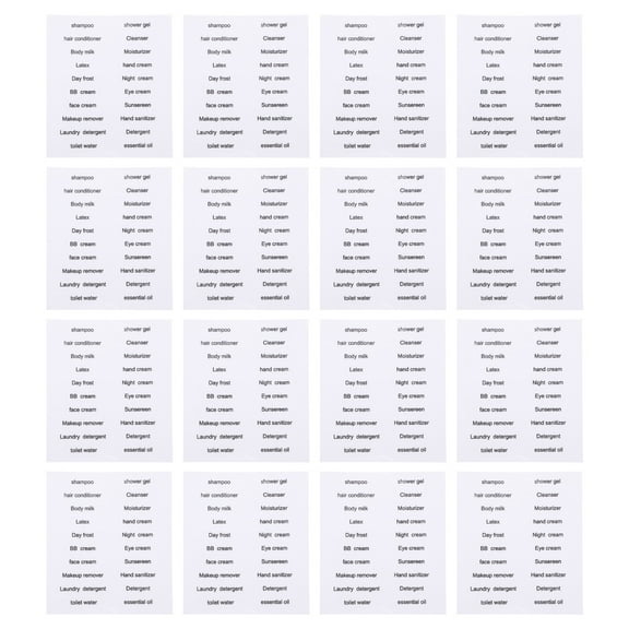 OUNONA 30Pcs Black Bathroom Labels for Jars Soap Bottles and Travel Size Containers