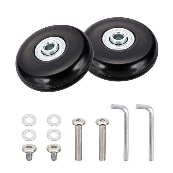 Uxcell Luggage Wheels Replacement PU Suitcase Wheels Repair Kit for Trolley Bags 54x18mm