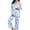 v-42Light Blue142, variant on HAYIMI Women Christmas 2 Piece Pajama Set, Long Sleeve Lapel Button-Down Tops And Pants Set, Xmas Print Loungewear Sleepwear