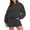 Dark Gray, variant on ICHUANYI Women’s Solid Color Outwear Set Long Sleeve Tops With Shorts Lounge Set Casual Two-Piece Sleepwear