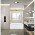 thumbnail image 2 of Kingston Brass KVTAP603216L7 60-Inch Acrylic Rectangular 3-Wall Anti-Skid Alcove Tub Combo with Tub Door (Left Hand Drain) in White/Brushed Brass, 2 of 9