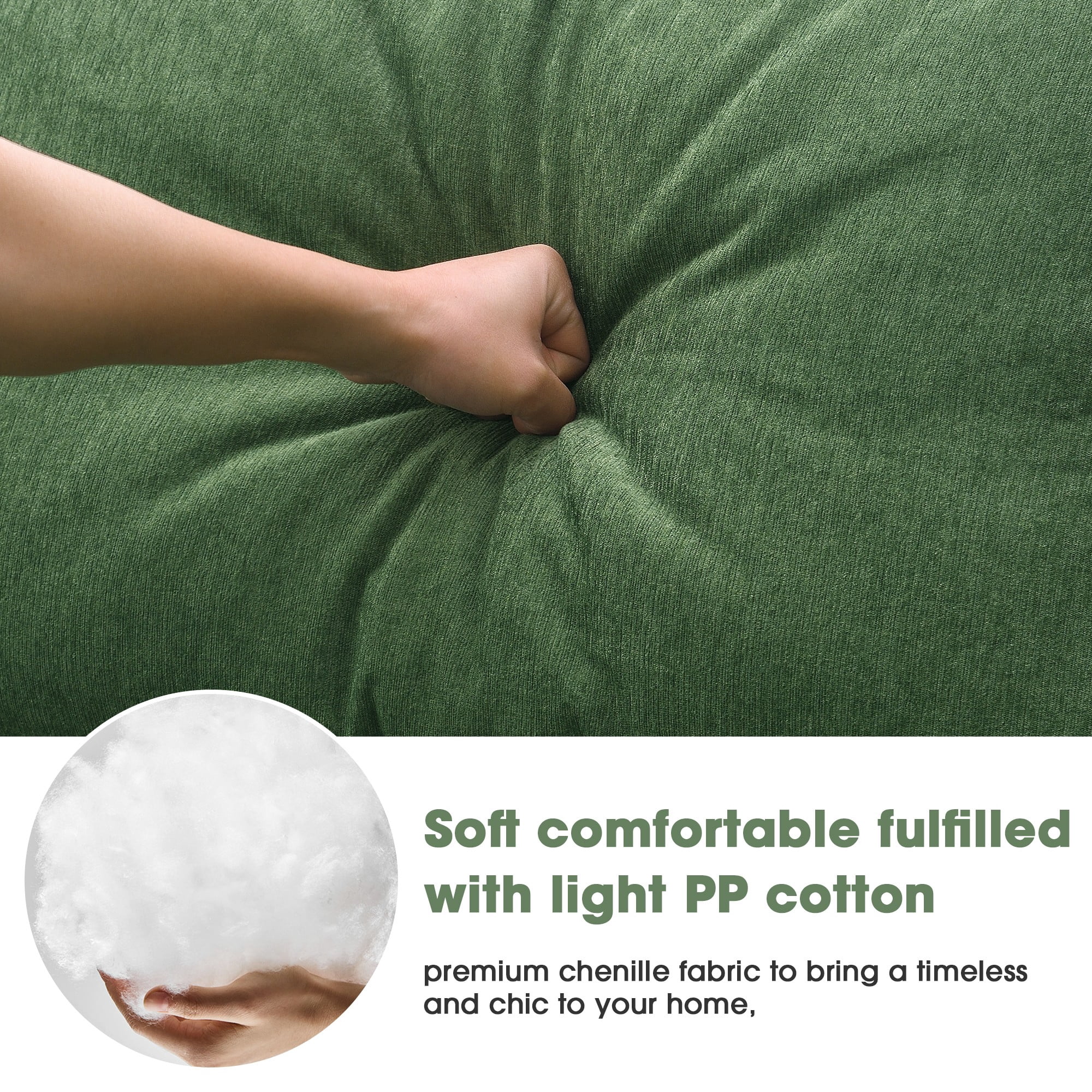 109" L-Shape Modular Sectional Sofa,Upholstered Compressed Sofa for Living Room, Bedroom,Green