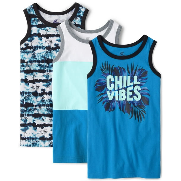 Camiseta sin mangas The Children's Place, sin mangas, a la moda tropical, paquete de 3