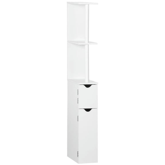 Topcobe Bathroom Storage Cabinet with Open Shelves, Modern Furniture for Indoor, White