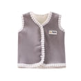 thumbnail image 2 of RXIRUCGD Vêtements en Velours pour Enfants Couleur Unie Double Face Col Rond (Gris, Taille : 5-7 Ans), 2 of 3
