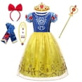 thumbnail image 5 of Disney vestido de princesa para niñas, disfraz de Rapunzel, Blancanieves, Cenicienta, Aurora, fiesta de cumpleaños, Carnaval, Halloween, 5 of 5