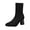 Black, variant on Sock Boots for Women Sock Ankle Boots Pointed Toe for Women Block Heel Booties Pull On Chelsea Knit Boots Black 35