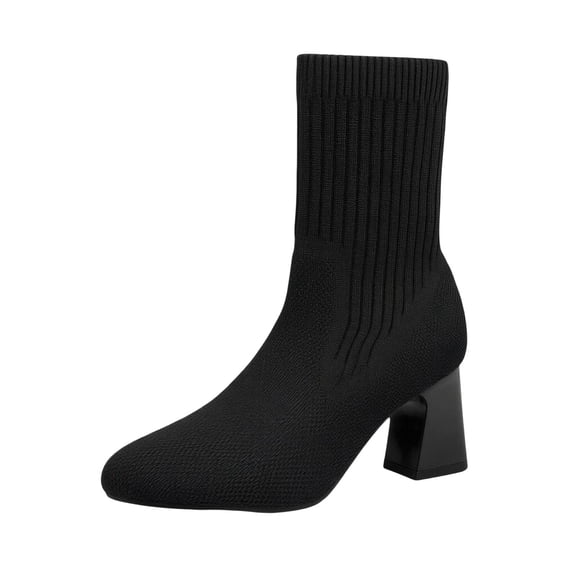 hzomhy Womens Mid Calf Boots Pointed Toe High Heel for Casual Summer and Everyday Wear