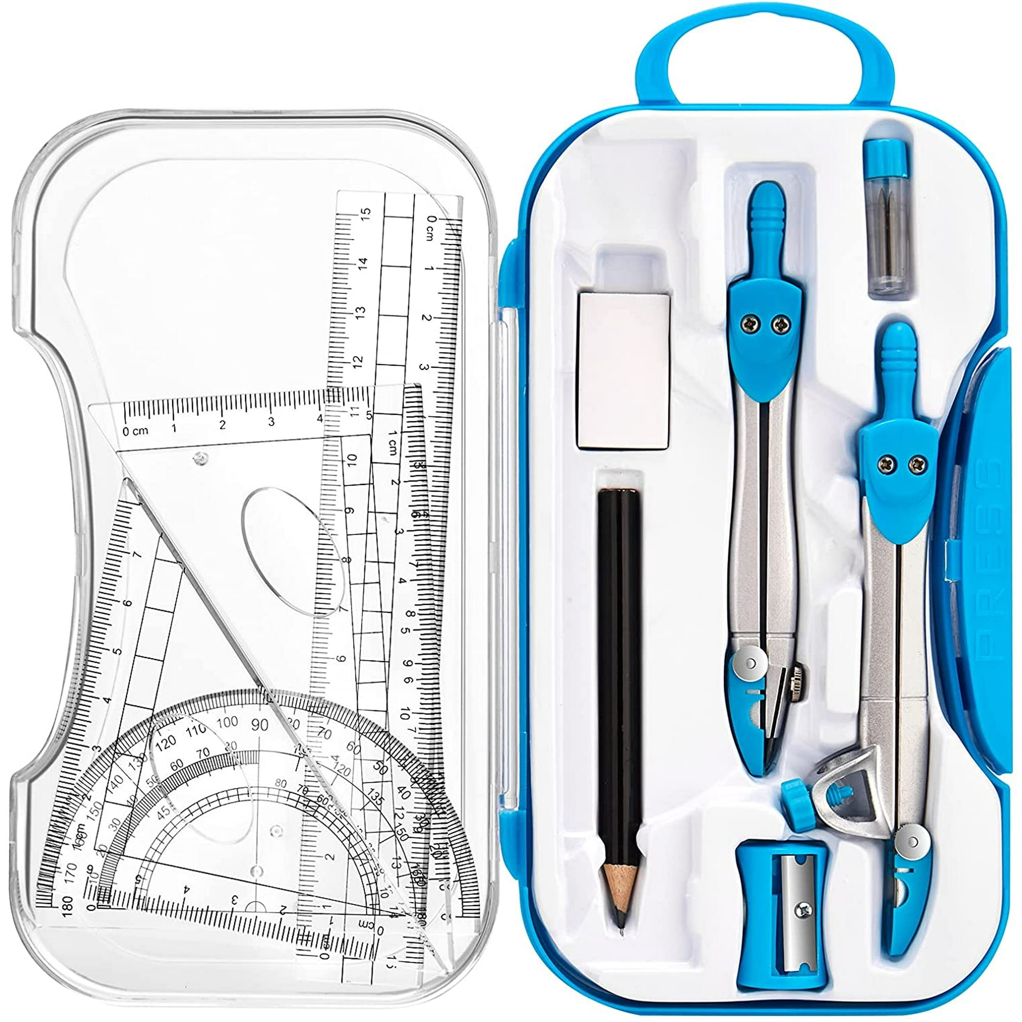 Geometry Set 8 Piece Student Math Supplies Kit with Shatterproof
