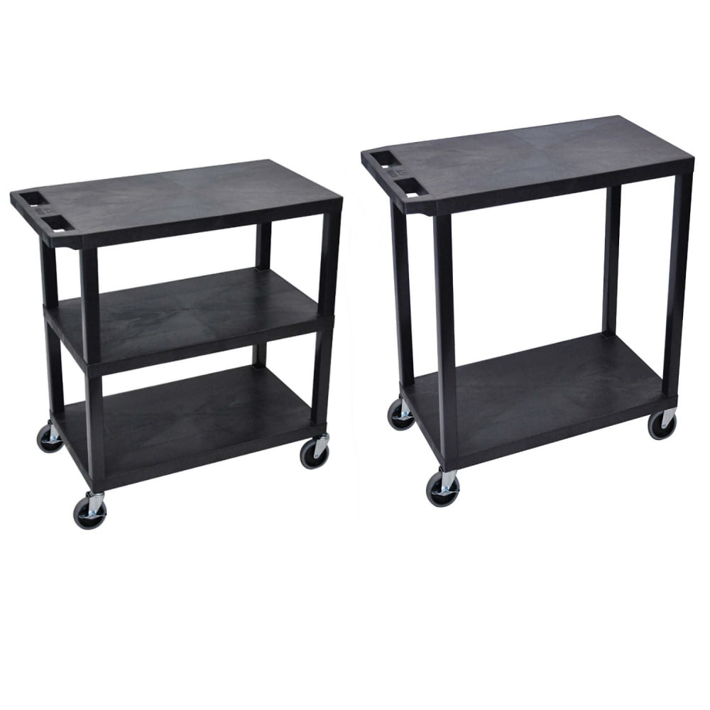 Luxor 3 Flat Shelves Multipurpose Service Utility Cart with