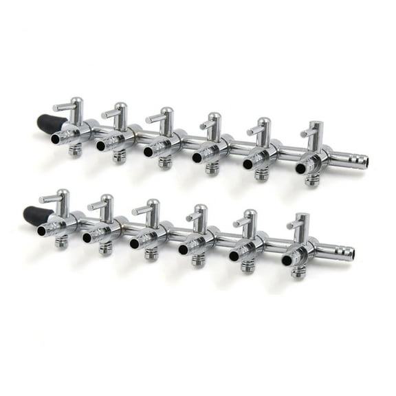 REGALWOVEN 2Pcs Stainless Steel 6 Way Air Flow Branch Outlet Control Valve for Aquarium