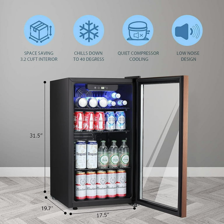 Krib Bling Beverage Refrigerator and Cooler, 120 Cans Mini Fridge for Soda,  Beer, Wine, Small Drink Dispenser Machine for Home, Dorm, Office with  Adjustable Wire Shelving 