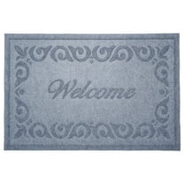 Poly Breaux Welcome Indoor/Outdoor Mat, 24" x 36", Light Grey