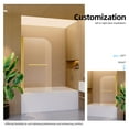 thumbnail image 2 of Aukfa 31"W x 55"H Bathtub Shower Doors, 1/4" (6mm) Thick SGCC Tempered Glass Bathtub Door, Brushed Gold, 2 of 7