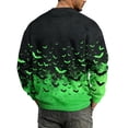 thumbnail image 7 of Rexolia Mens Oversized Waffle T Shirt Halloween Spider Bat Graphic Long Sleeve Casual Comfort Top Green L, 7 of 7