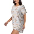 thumbnail image 2 of Bixox Women's Animals In Tribe Printed Pajama Set 2 Piece Lounge Set Top and Shorts Soft Pajamas, Shorts with Pockets, 2 of 7