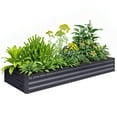 thumbnail image 1 of Outsunny 95" x 36" x 12" Galvanized Raised Garden Bed for Flowers, Grey, 1 of 10