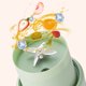 thumbnail image 3 of Exprimidor de frutas eléctrico, licuadora inalámbrica, mezclador de jugo, exprimidor portátil con pajita, carga Usb para el hogar, taza de jugo de regalo de 6 hojas, 1 ud., 3 of 5